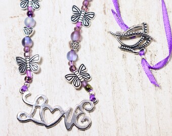 Butterfly Lover Necklace, Butterfly, Butterfly jewelry, Butterfly lover gift, Animal lover gift, Animal jewelry, Purple necklace
