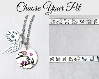 Custom Pet Memorial Necklace, Yorkie remembrance necklace, Cat memorial gifts, Pet loss jewelry, Dog loss necklace, Poodle memorial gifts