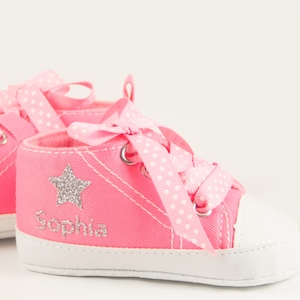 Pink high tops Baby Girl Shoe, 3-18 months, Personalized Baby Shoes, Infant Shoes, Infant Girl Shoe, Baby Gifts, Personalized Baby Gift