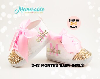 pink infant shoes