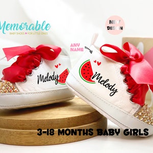 One in a Melon First Birthday, Baby Girl Booties,Sweet One shoes,One in a Melon Baby Shoes Personalized Girl Melon Shoe Watermelon Party