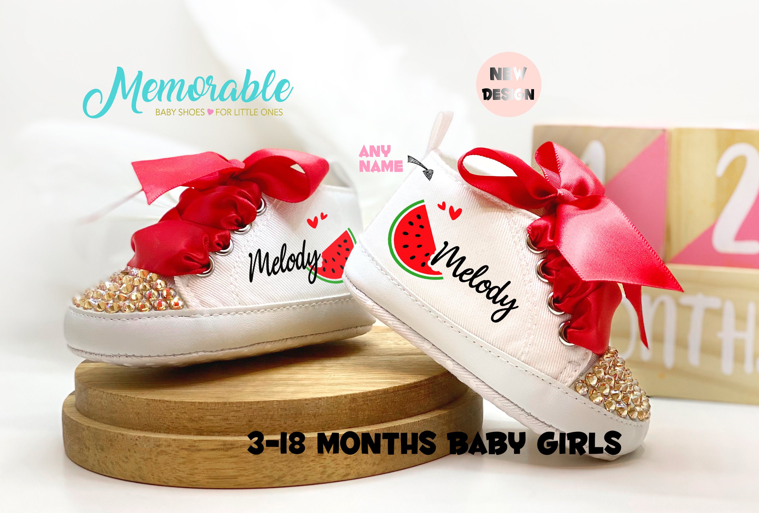 One in a Melon First Birthday, Melon Baby Shoes,Sweet One shoes,One i…