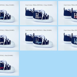 Blue High Tops, Personalized Baby Boy Shoe, Baby Boy Shoe, Infant Shoe, Soft sole, Baby Gifts, Personalized Baby Gift, Monogram Shoe image 4