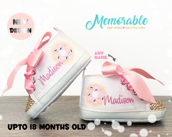 Sweet One Donut Baby Girl Shoes, Donut 1st Birthday Outfit, Baby Shower Gift, Personalized Baby Shoes and Toddler Shoes
