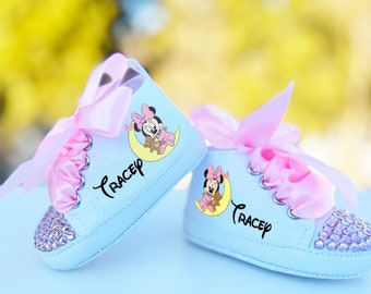 Minnie Mouse Moon Baby Shoes, Baby Shower Gift, Disney Minnie Mouse