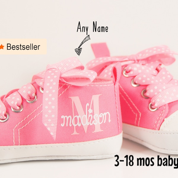 Baby Girl Shoes, Personalize baby gift, Baby Girl, Baby Shoes Girl,Personalized Baby Shoes,Infant Shoes,Infant Girl Shoe,Pink High Tops