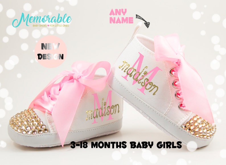 Pink Gold First Birthday Outfit Pink Gold Baby Girl Shoes Etsy