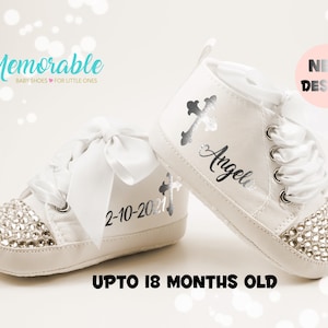 Baby Girl Baptism Shoes| Christening Outfit| Newborn Baptism Gift| Godmother Present| Personaized Baby Girl Keepsake