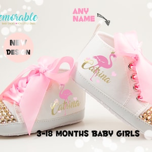 Flamingo Baby Girl Shoes, Flamingo 1st Birthday Shoes, Flamingo Baby Outfit, Flamingo Baby Shower Gift