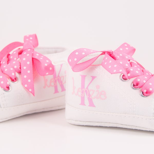 White sneakers, Baby Girl Shoe, Personalized Baby Shoes, Baby Shoes, Infant Shoes, Infant Girl Shoe, Baby Gifts, Personalized Baby Gift