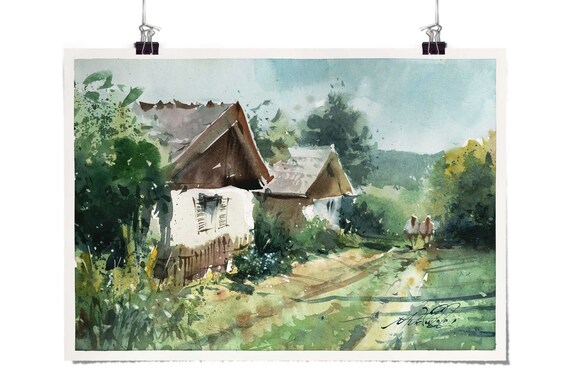 Viscri- Romania 2020 Explore now. Shoping for original painting watercolor on paper