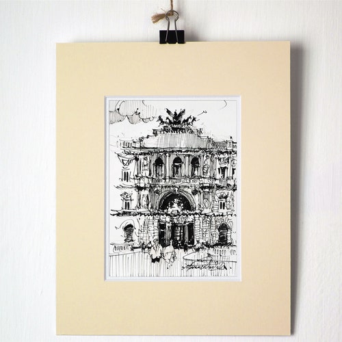 Architectural Rome ink sketch drawing Small urban sketching art Italy  cities sketch drawings Tiny home wall art decor art illustration   agrohortipbacid