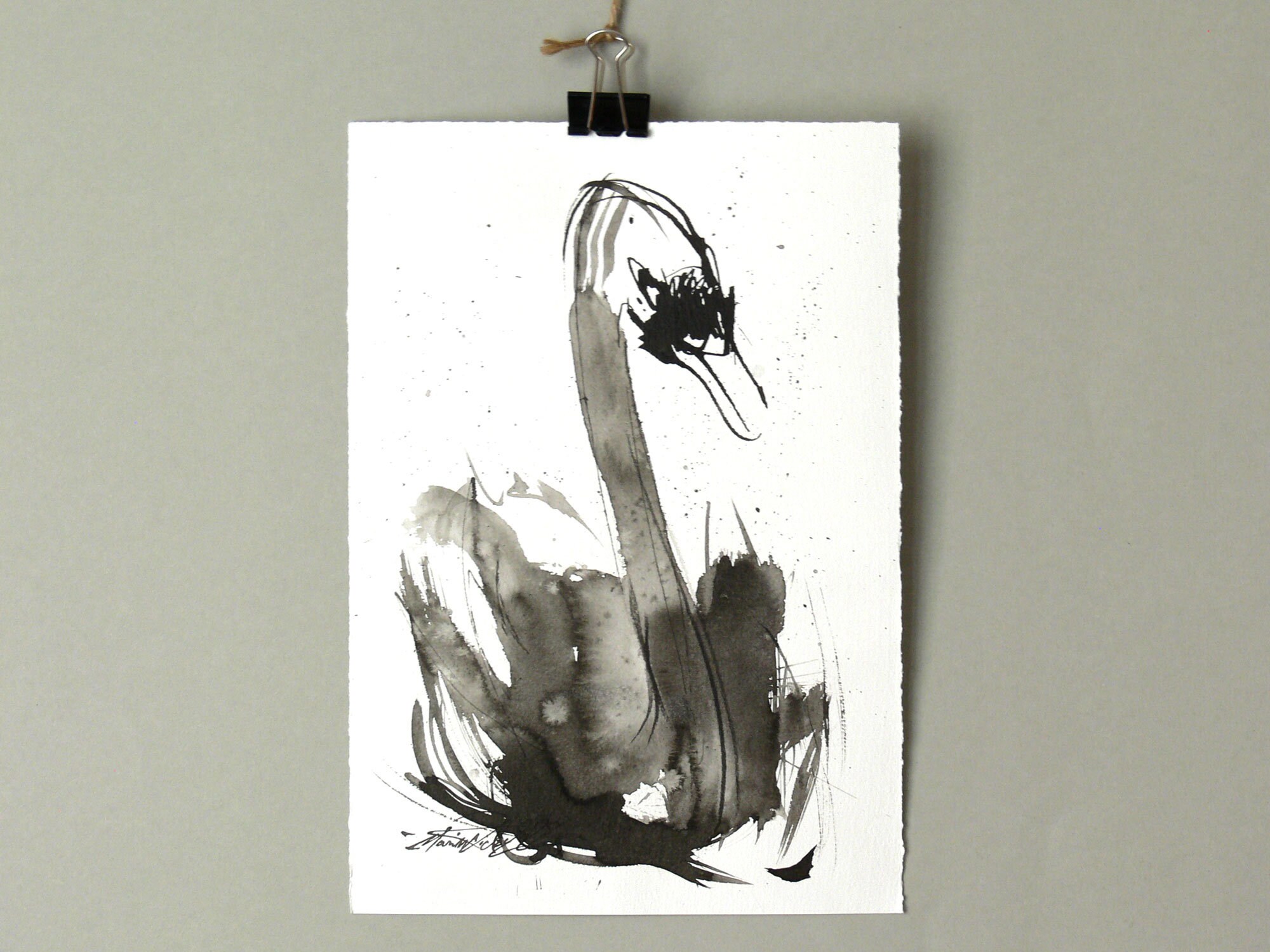 Canada Goose Vintage Bird Watercolor Painting Animal Art