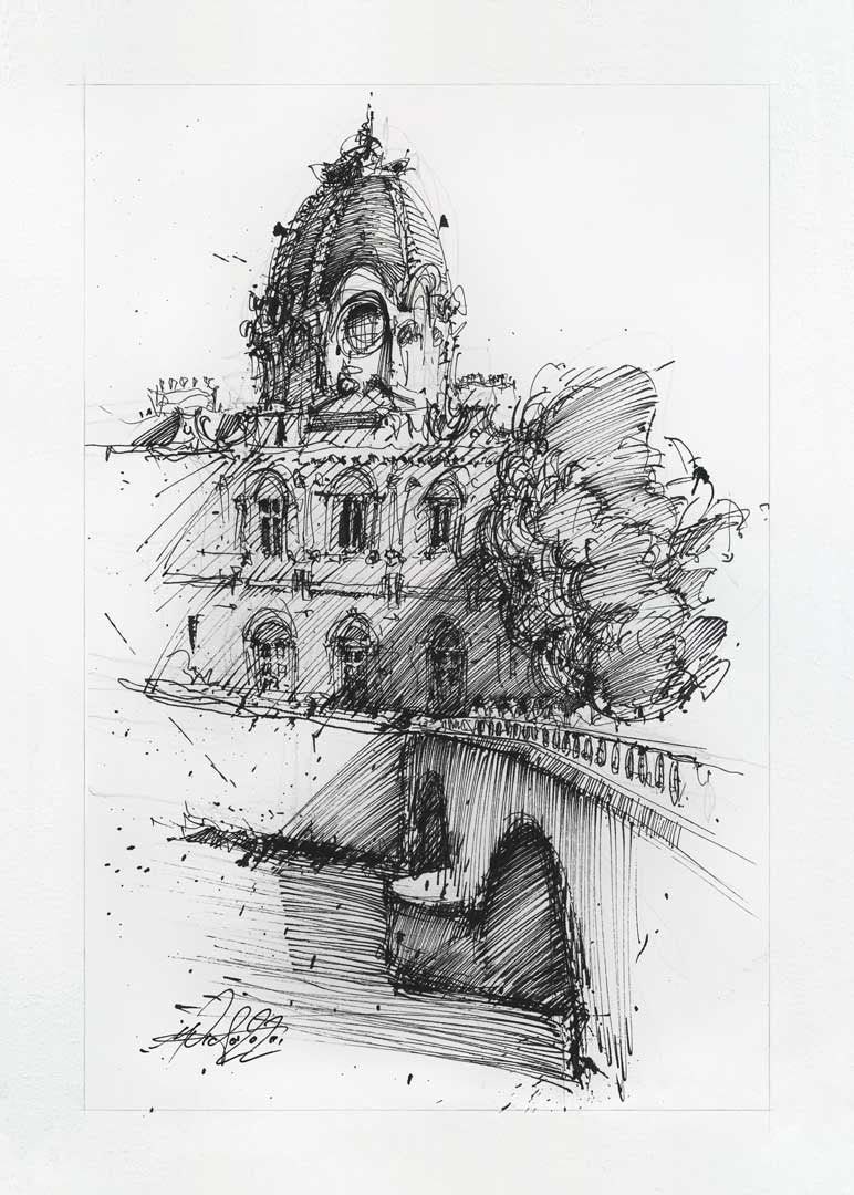 ParisInk Drawing on paper Home art framed decoration. Art Etsy