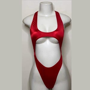 Exotic Dancewear Brick Red Thong Bodysuit •Stripper Dancewear•Rave Outfits• Club-Attire •by Bodysuitkloset