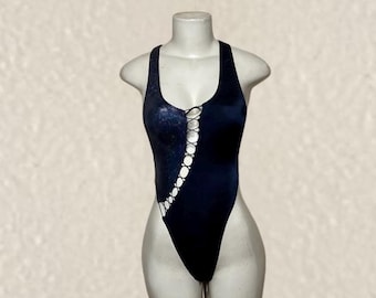 Exotic Dancewear Black Thong Bodysuit • Outfit • Dance • Rave • Club • Gift | BodysuitKloset