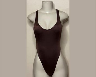 Exotic Dancewear NEW Chocolate Thong Bodysuit •Stripper Dancewear•Rave Outfits• Club-Attire •by Bodysuitkloset