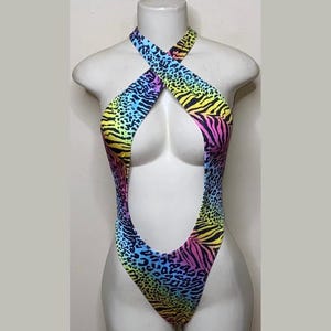 Exotic Dancewear Uni Snake Thong Bodysuit •Stripper Dancewear•Rave Outfits• Club-Attire •by Bodysuitkloset