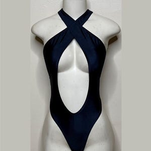 Exotic Dancewear Black Thong Bodysuit •Stripper Dancewear•Rave Outfits• Club-Attire •by Bodysuitkloset