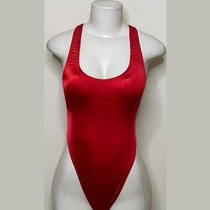 Exotic Dancewear Brick Red Thong Bodysuit •Stripper Dancewear•Rave Outfits• Club-Attire •by Bodysuitkloset