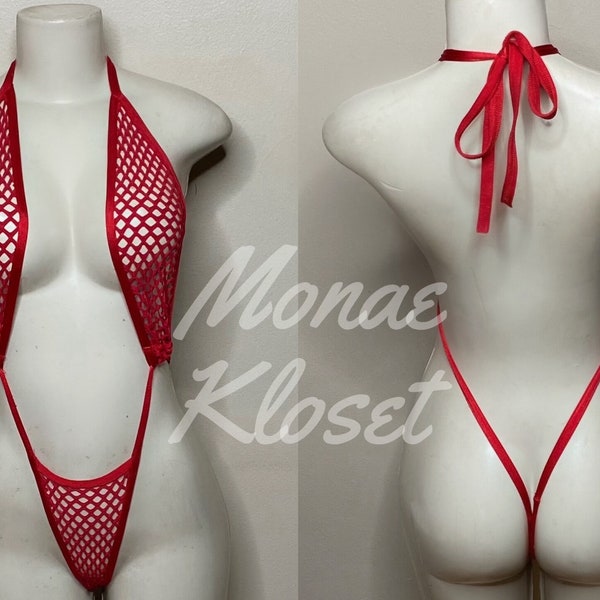 Exotic Dancewear Open Sling Shot Thong Bikini •Stripper Dancewear•Rave Outfits•Club-Attire•by Bodysuitkloset•Monaekloset