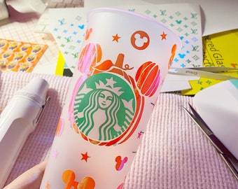 Pumpkin Mickey Inspired Fall Starbucks Cup | Personalized Cup|