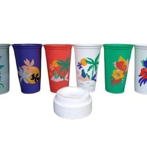 NEW Starbucks Summer Cup Reusable Tropical Hot Cups 6 Pack Rainbow Colorful  - Etsy
