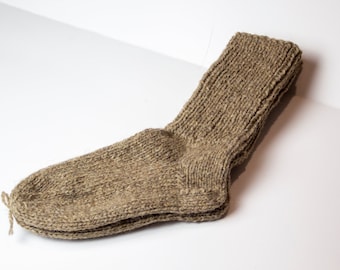 Natürliche Wärmesocken aus Wolle! Hausschuhe Socken! Handgestrickte dicke bulgarische Wollsocken!