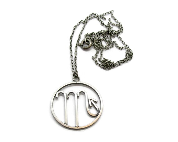 Vintage Scorpio pendant, sterling silver Scorpio s
