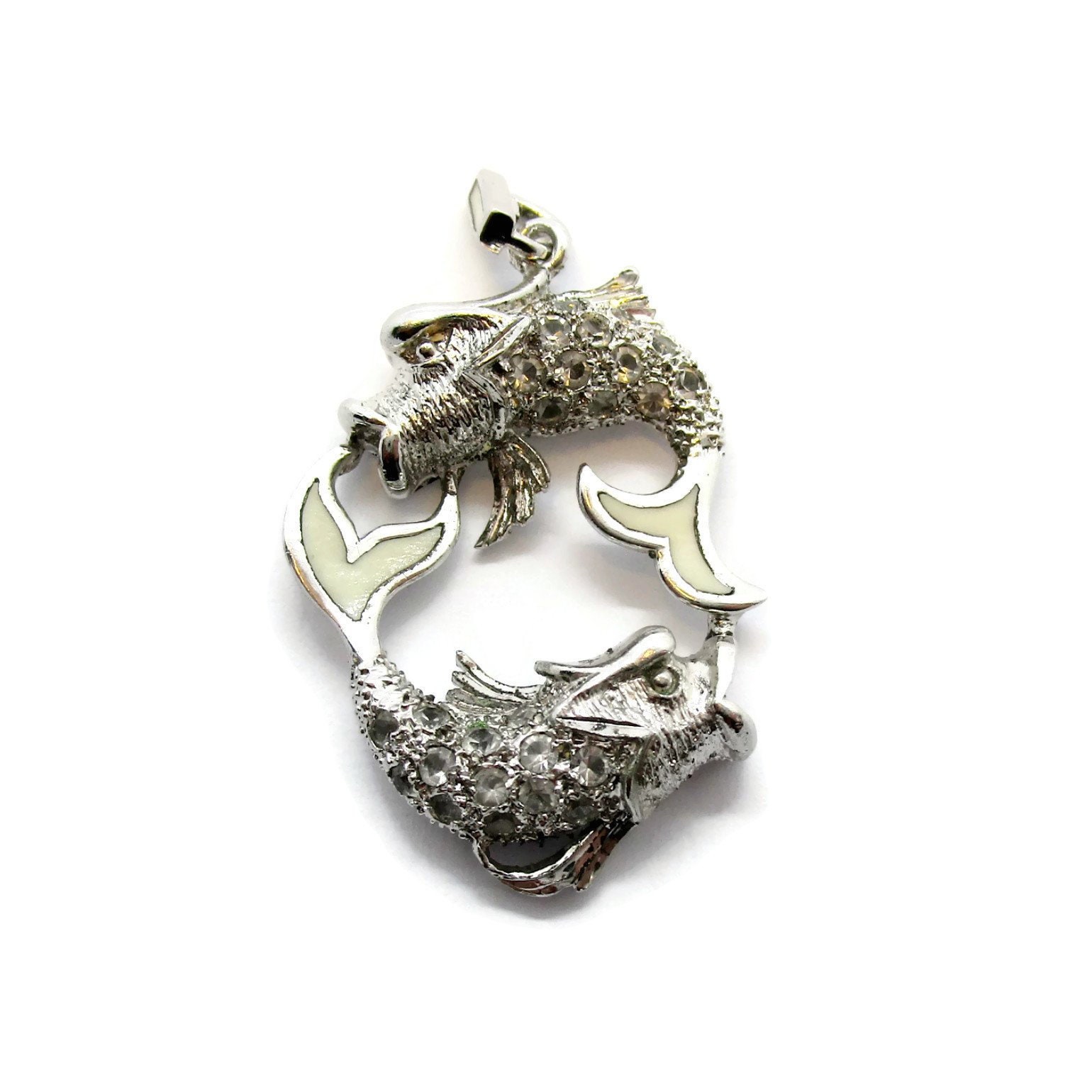 Sterling Silver Antiqued Pisces Pendant Sterling Silver Antiqued Pisces Pendant