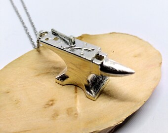 Men/'s Silver Pendant,Men/'s Gift,Unisex Pendant,Valentine/'s Day Gift Anvil Necklace Anvil Pendant Silver Anvil Necklace Steampunk Jewelry
