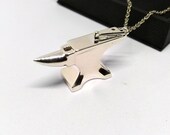 Anvil Pendant, Anvil Necklace, Silver Anvil Necklace, Steampunk Jewelry, Men 39 s Silver Pendant,Men 39 s Gift,Unisex Pendant,Valentine 39 s Day Gift