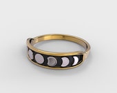 Gold Moon Phases Ring, Silver Moon Phases Ring, Womens Gold Ring, Womens Sterling Silver Ring, Gift for Her, Valentines Day Gift, Moon Ring