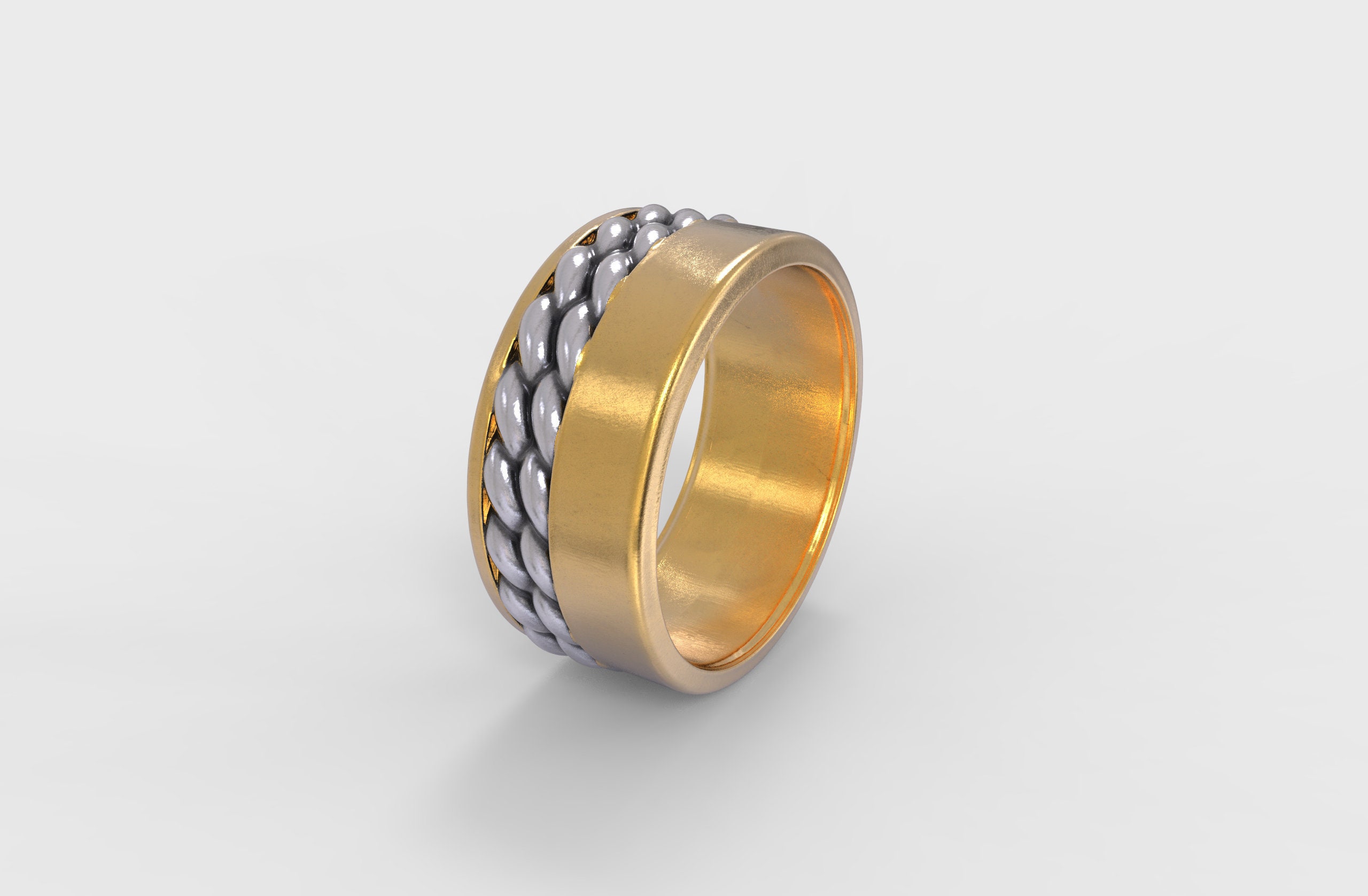 Gold Nautical Rope Ring Mens Nautical Band Ring Gift for Etsy