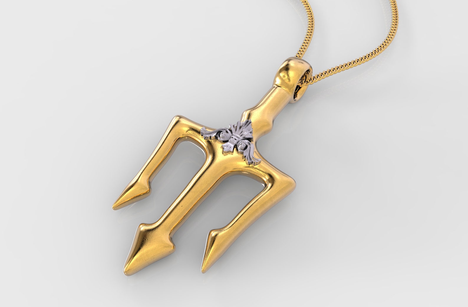 Trident gold pendant Clearance