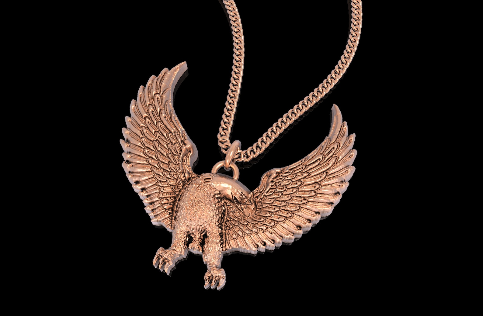 24K Gold Eagle Pendant Sterling Silver Eagle Necklace 14K Etsy
