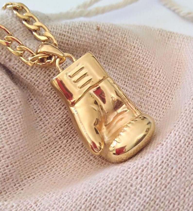 Gold Boxing Glove Necklace Silver 925 Boxing Glove Pendant Etsy