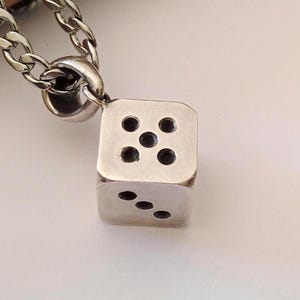 Oxisized Silver 925 Dice Pendant | Handcrafted Silver 925 Dice Necklace | Men&#39;s Dice Pendant | Women&#39;s Dice Necklace | Silver Dice Pendant