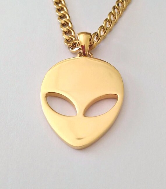 ゴールドエイリアンヘッドペンダント | シルバー925エイリアン