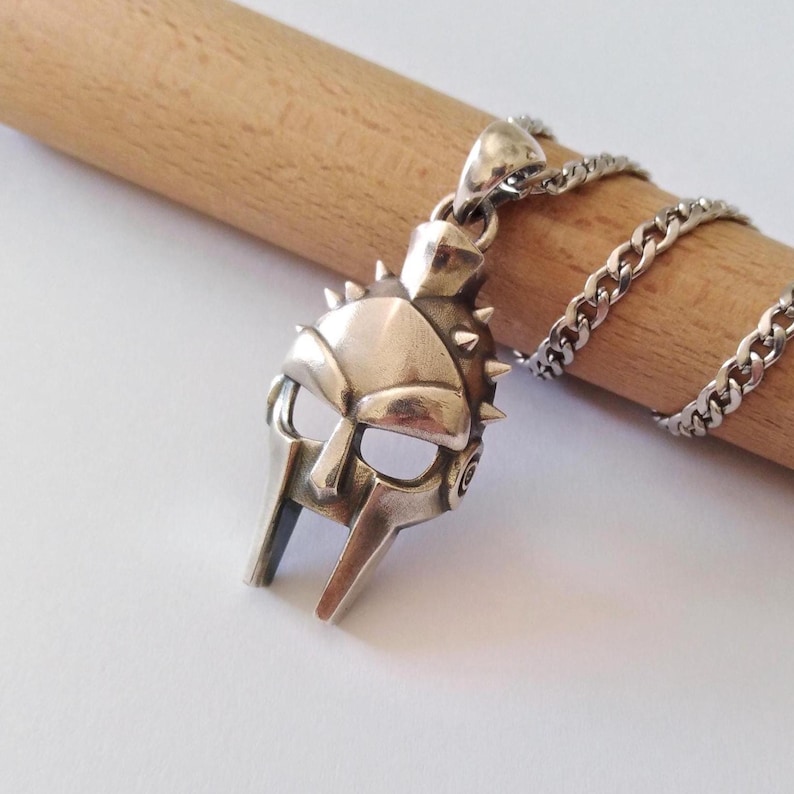 Oxidized Silver 925 Gladiator Helmet Pendant | Handcrafted Aged Sterling Silver Gladiator Helmet Necklace | Unisex Gladiator Helmet Pendant image 8