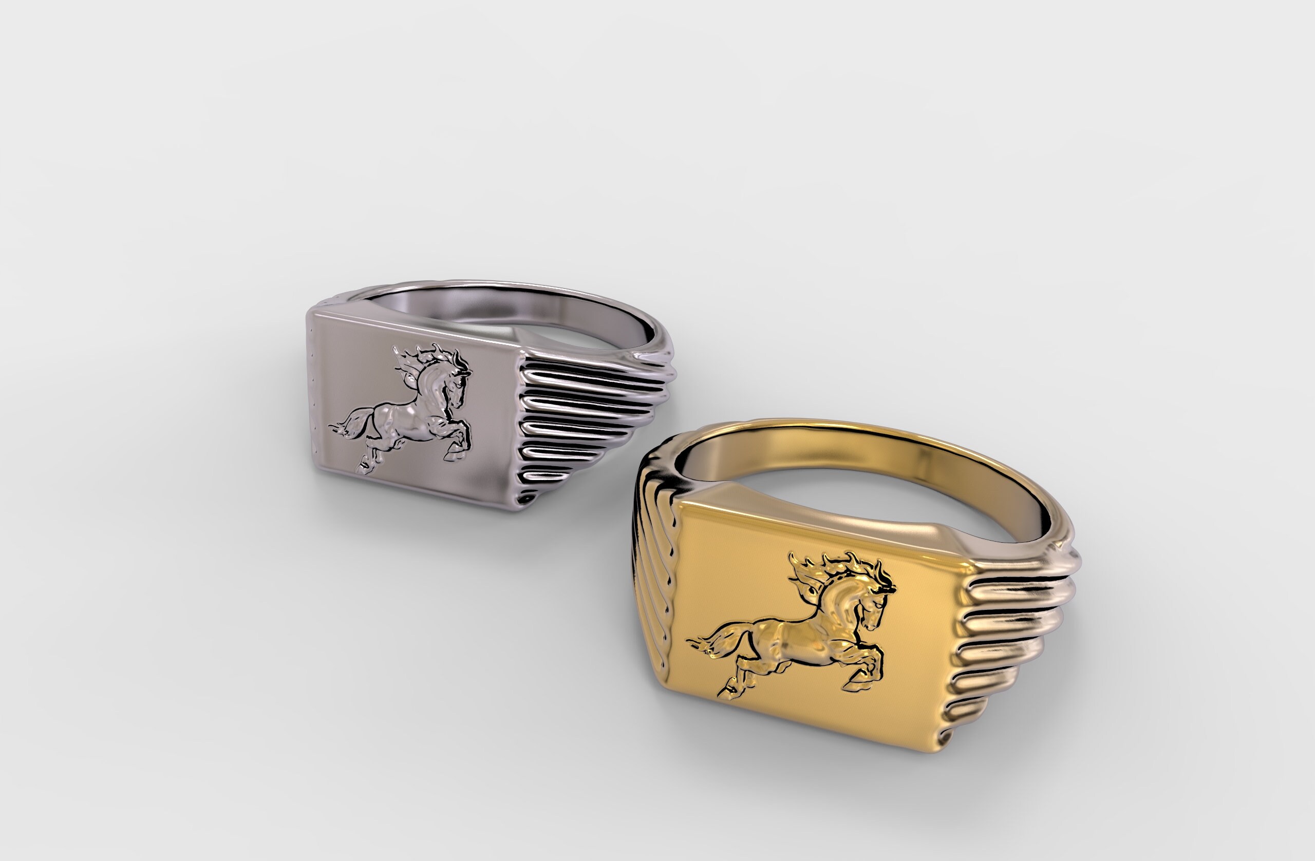 Gold Horse Ring Sterling Silver Horse Ring Mens Ring Etsy