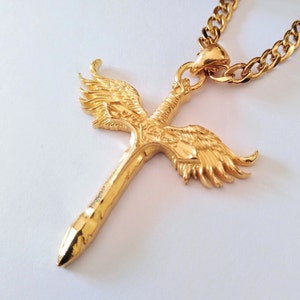 Gold St Michael Archangel Sword Pendant | Sterling Silver St Michael Archangel Necklace | Men Silver 925 St Michael Archangel Sword Pendant