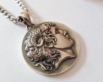 アレクサンダー大王スターリングシルバーネックレス、古代ギリシャ