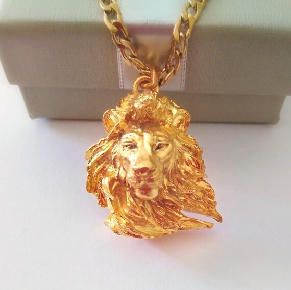 Gold Lion Pendant Sterling Silver Africa Lion Head Pendant Rose Gold Lion Head Necklace Silver 925 Lion Head Pendant Men s Lion Pendant Etsy
