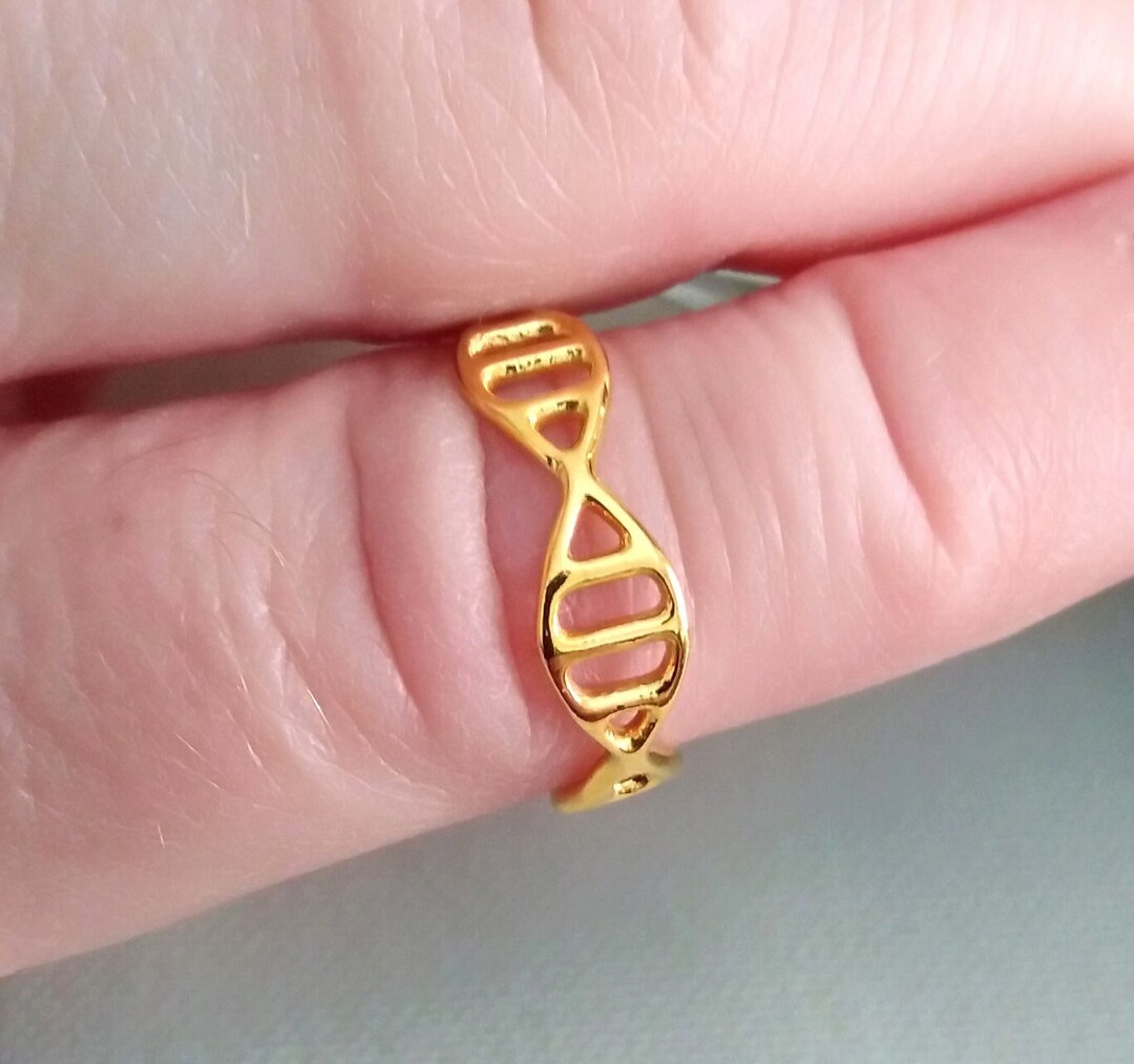 Gold DNA Ring Sterling Silver DNA Science Ring Rose Gold Etsy