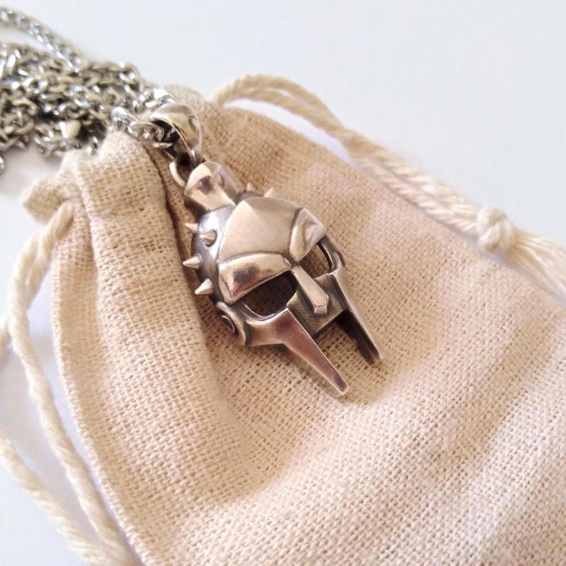 Oxidized Silver 925 Gladiator Helmet Pendant | Handcrafted Aged Sterling Silver Gladiator Helmet Necklace | Unisex Gladiator Helmet Pendant image 7