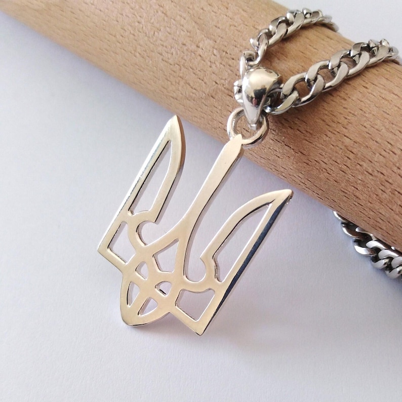 Yellow Gold Plated Ukrainian Trident Pendant | Handcrafted Silver 925 Ukrainian Trident Pendant | Men Ukrainian Trident Pendant image 8