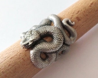 Aged Silver 925 Snake Ring, Sterling Silver Handmade Snake Ring, Silver 925 Snake Ring, Women's Silver Snake Ring, Men's Silver Snake Ring
