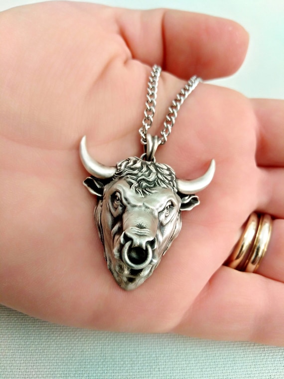 Silver bull pendant deals