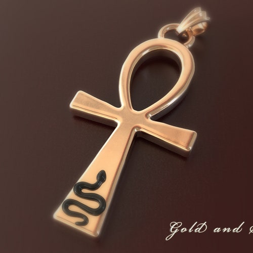 Gold Ankh Cross Pendant, Sterling Silver Ankh Cross, Rose Gold Ankh shops Cross, Egyptian Jewelry, Gold Egyptian Pendant, Women's Gold Ankh Cross